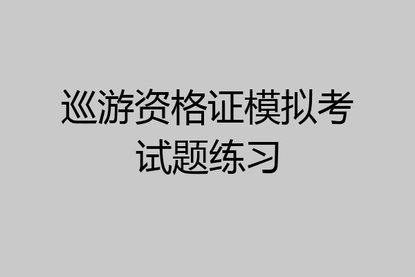巡游资格证模拟考试题练习