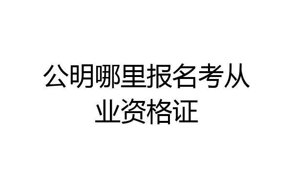公明哪里报名考从业资格证