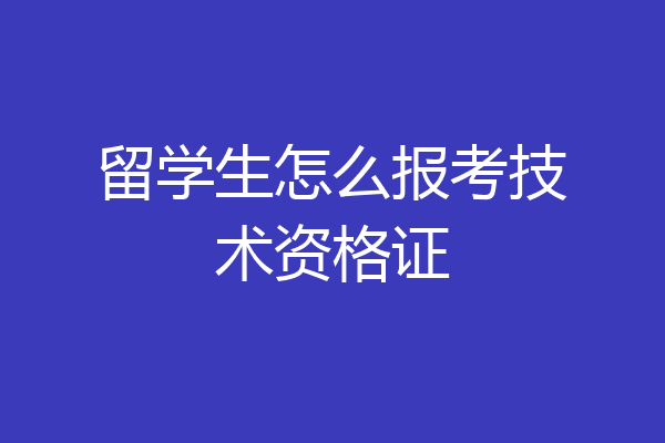 留学生怎么报考技术资格证