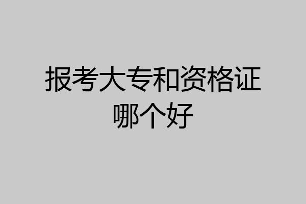 报考大专和资格证哪个好