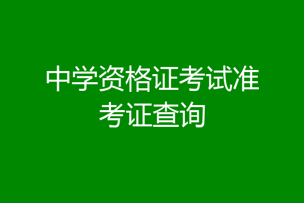 中学资格证考试准考证查询