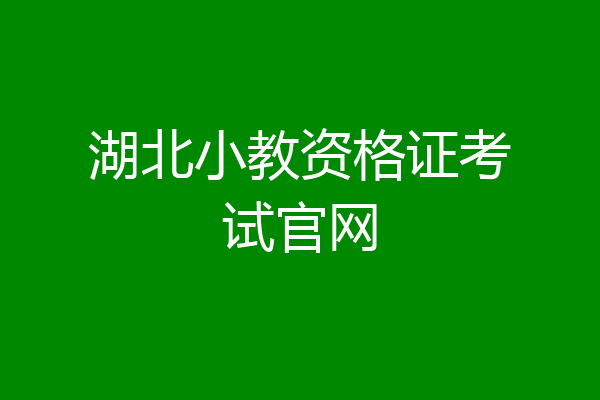 湖北小教资格证考试官网