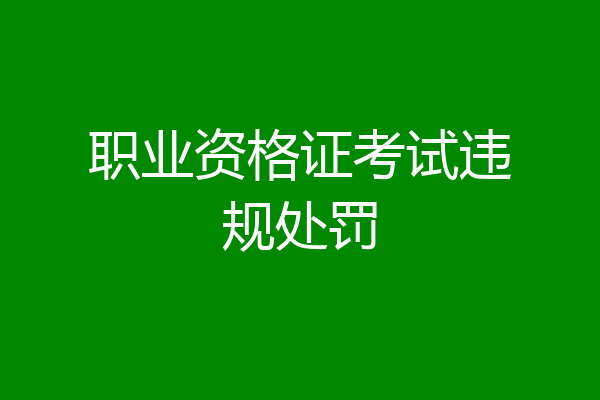 职业资格证考试违规处罚