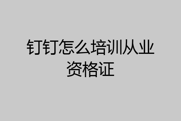 钉钉怎么培训从业资格证
