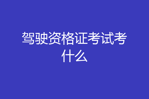 驾驶资格证考试考什么