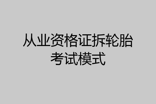 从业资格证拆轮胎考试模式