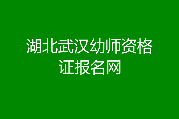 湖北武汉幼师资格证报名网