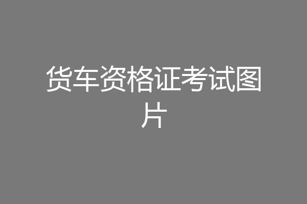 货车资格证考试图片