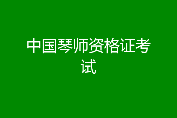 中国琴师资格证考试