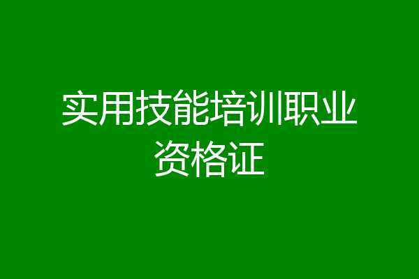 实用技能培训职业资格证