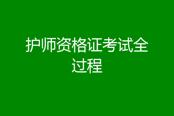 护师资格证考试全过程