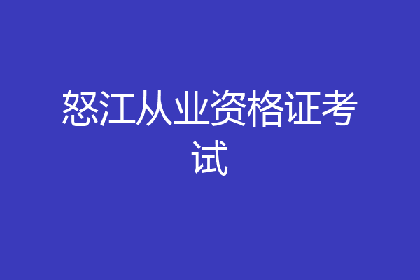怒江从业资格证考试