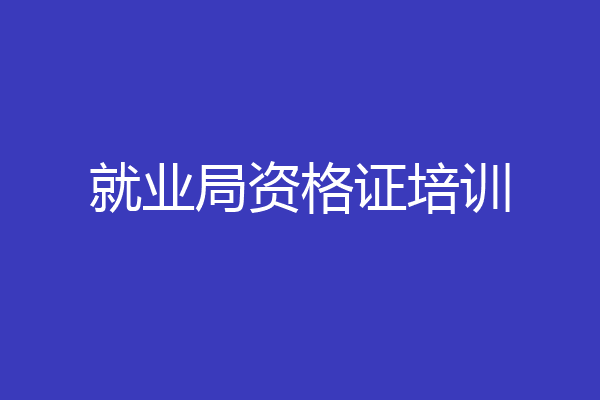 就业局资格证培训