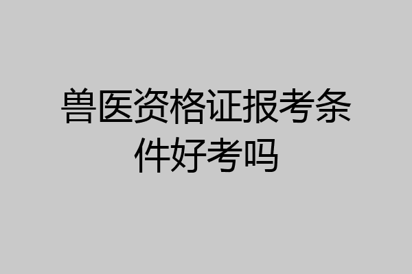兽医资格证报考条件好考吗