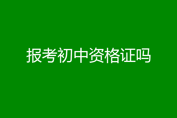 报考初中资格证吗