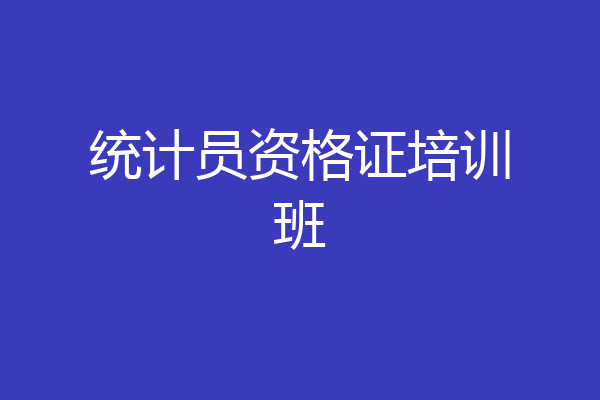 统计员资格证培训班