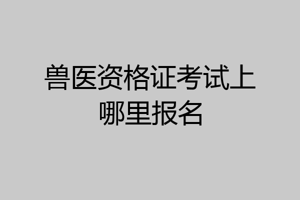 兽医资格证考试上哪里报名
