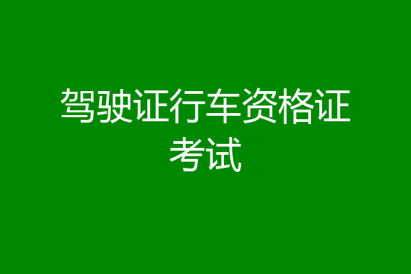 驾驶证行车资格证考试