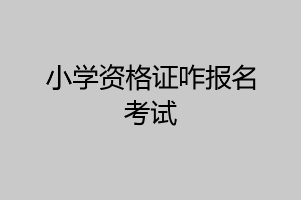 小学资格证咋报名考试