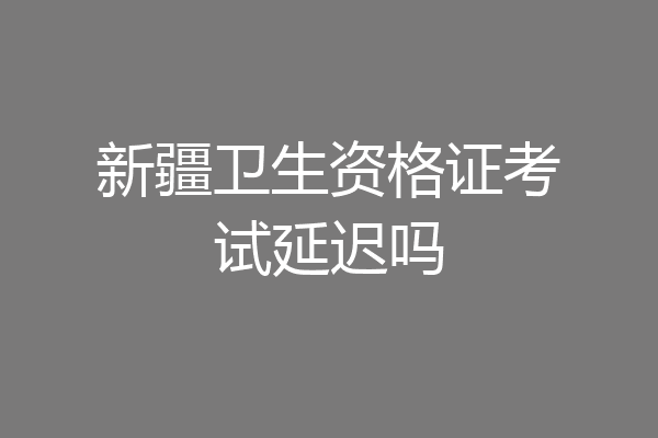 新疆卫生资格证考试延迟吗