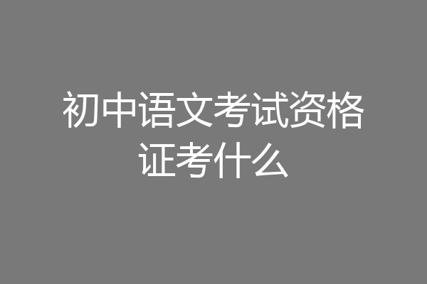 初中语文考试资格证考什么