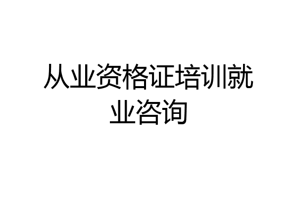 从业资格证培训就业咨询