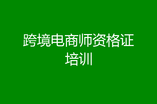 跨境电商师资格证培训