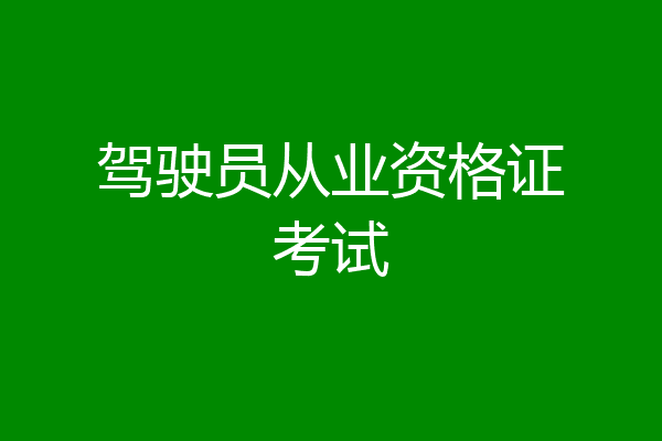 驾驶员从业资格证考试