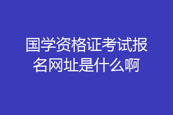 国学资格证考试报名网址是什么啊