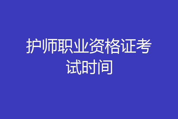护师职业资格证考试时间