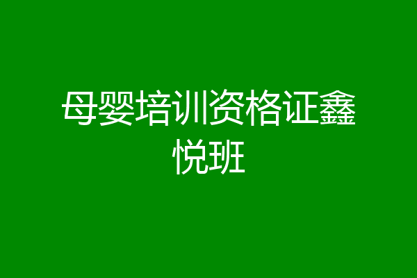 母婴培训资格证鑫悦班
