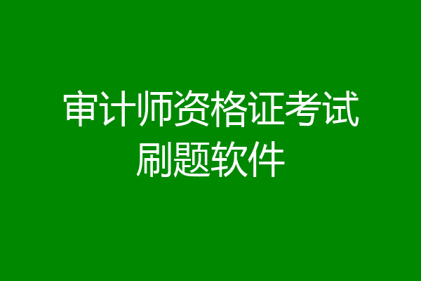 审计师资格证考试刷题软件