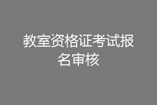 教室资格证考试报名审核