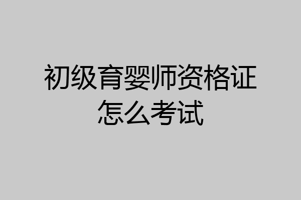初级育婴师资格证怎么考试