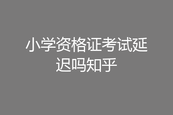 小学资格证考试延迟吗知乎