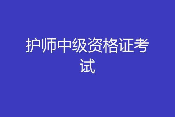 护师中级资格证考试