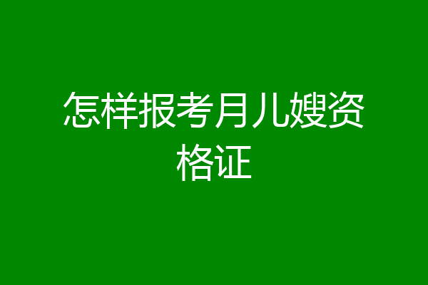 怎样报考月儿嫂资格证