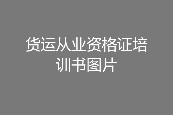 货运从业资格证培训书图片
