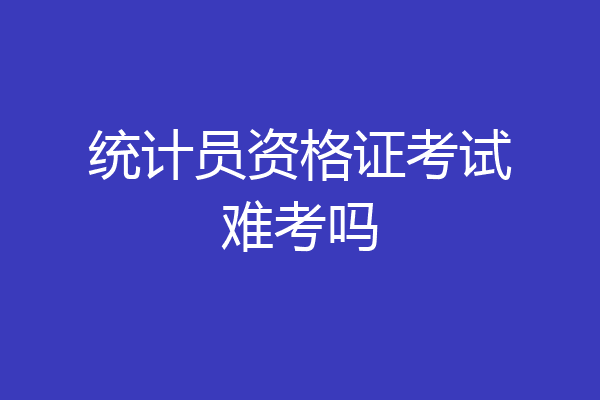 统计员资格证考试难考吗