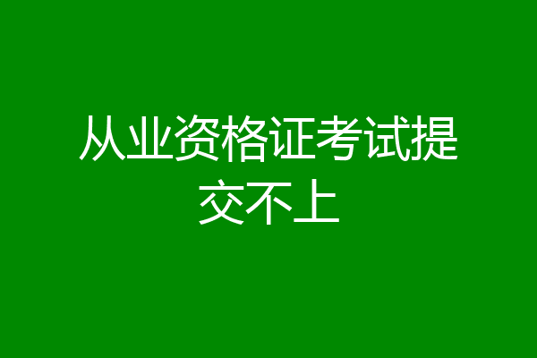 从业资格证考试提交不上