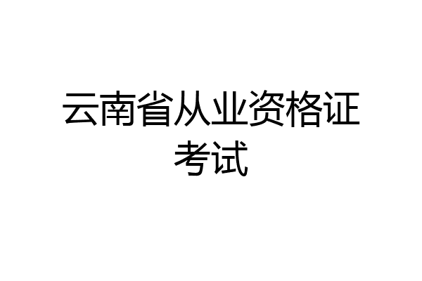 云南省从业资格证考试