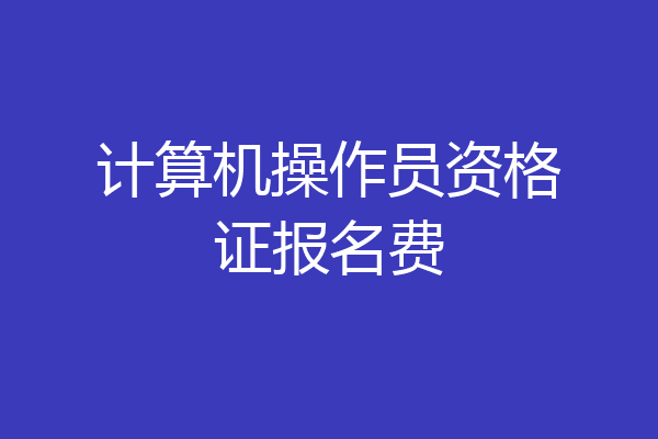 计算机操作员资格证报名费