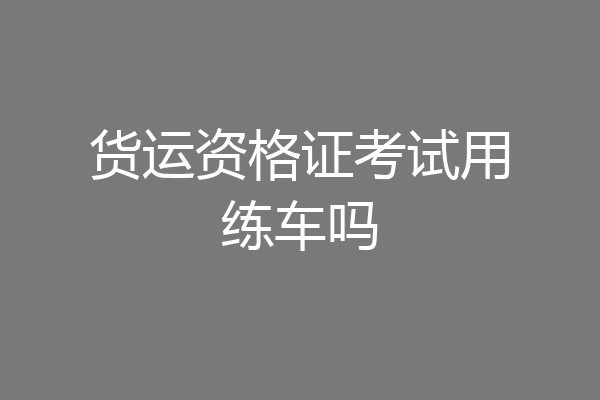 货运资格证考试用练车吗