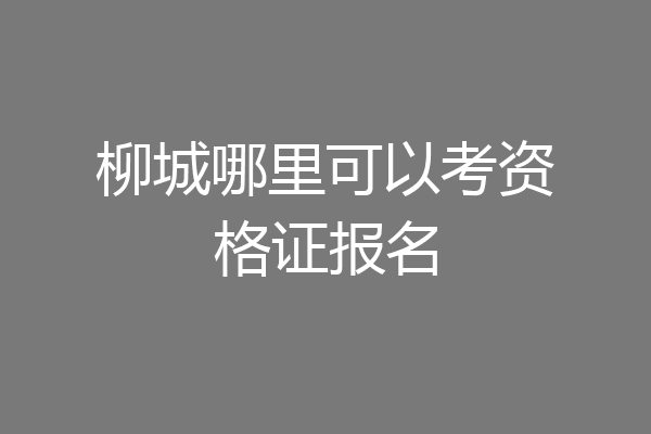 柳城哪里可以考资格证报名