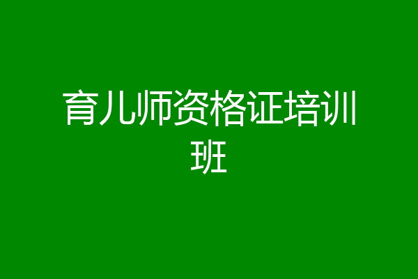 育儿师资格证培训班