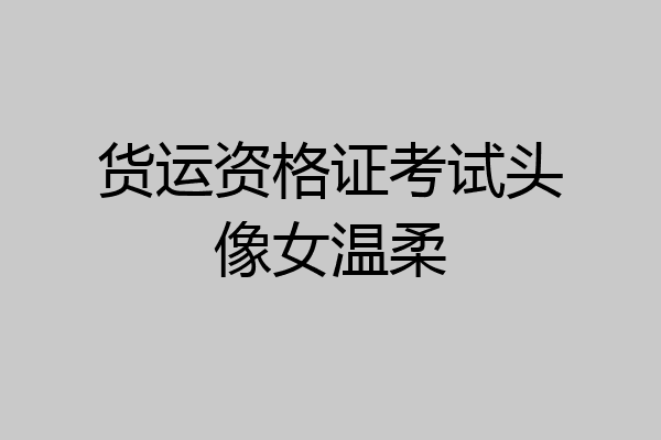 货运资格证考试头像女温柔