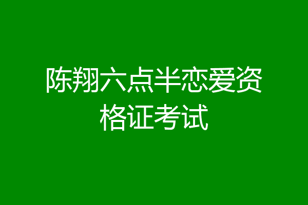 陈翔六点半恋爱资格证考试