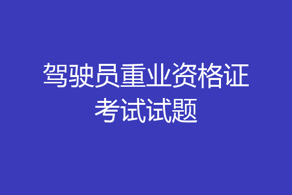 驾驶员重业资格证考试试题