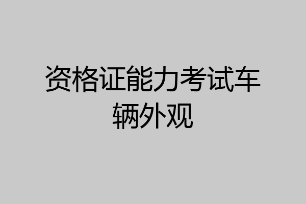 资格证能力考试车辆外观