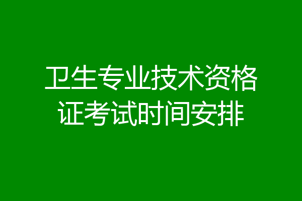 卫生专业技术资格证考试时间安排